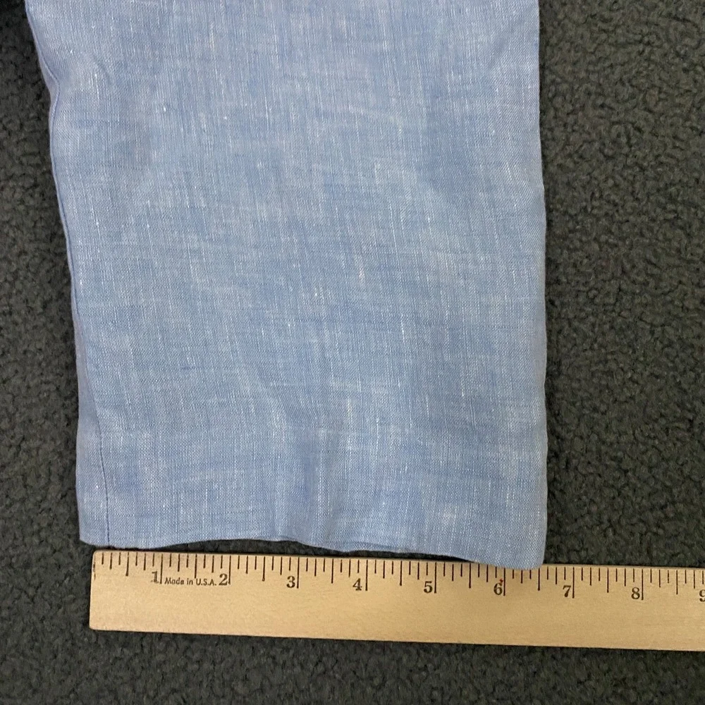 J.Crew Bowery Pants Mens 32x30 Blue Baird McNutt 100% Irish Linen Chino Dress